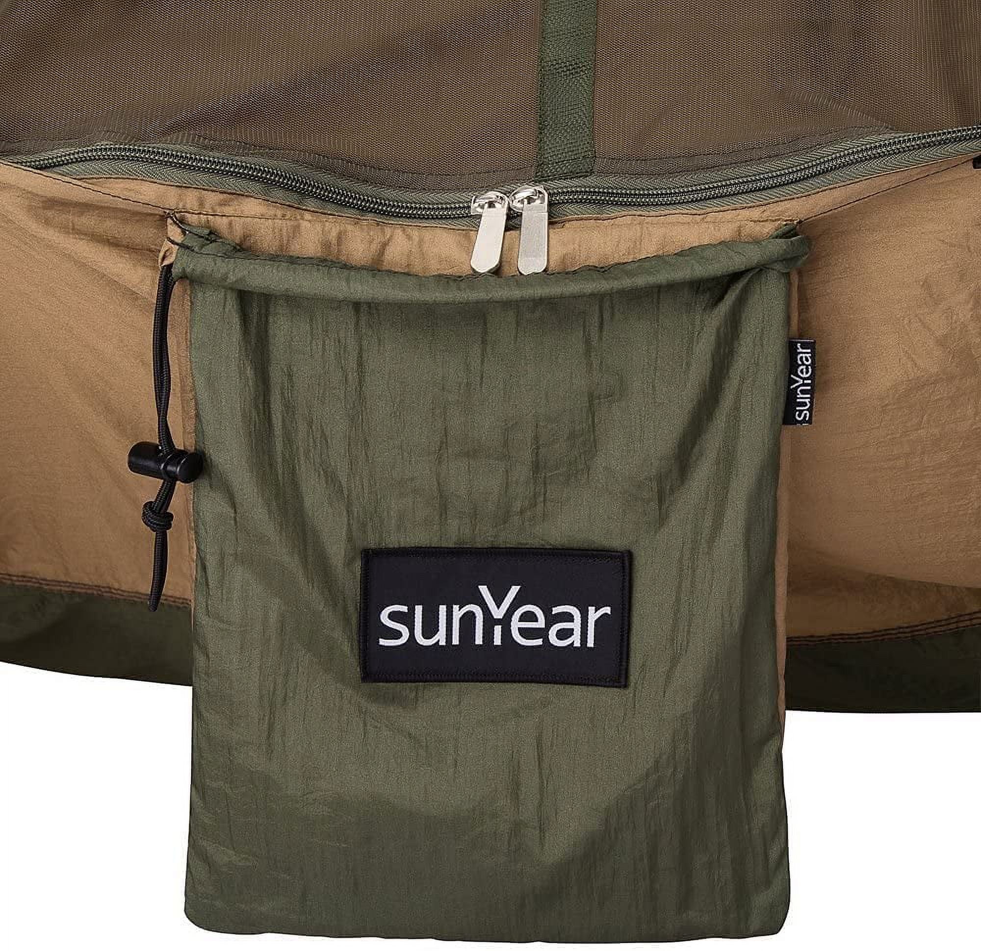 Sunyear Camping Hammock, Portable Double Hammock 78W*118L, Grey