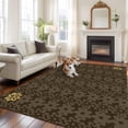 thumbnail image 2 of Brown Golden Floral Area Rugs 6'x9', Washable Small Throw Rugs for Kitchen Dining room, Modern Abstract Art Spring Flowers Indoor Outdoor Rug Non-Slip Low Pile Carpet Runner Reversible Floor Mats, 2 of 8