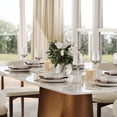 thumbnail image 6 of POVISON 71" Modern Dining Table for 4-6, Rectangular White Glossy Sintered Stone Dining Table with Bronze Carbon Steel Legs, 6 of 14