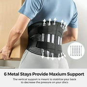 Back Braces Support Belt for Lower Back Pain Relief with 6 Stays, Breathable Back Support Belt for Men/Women for work , Anti-skid lumbar support belt with 16-hole Mesh for sciatica(L)