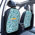 thumbnail image 3 of Easygdp Winter Warmth Blue Knitted Car Kick Mat Seat Cover 2 Pcs Anti-Kick Pockets Storage Mat Back Seat Cover Car Seat Protector, 3 of 8