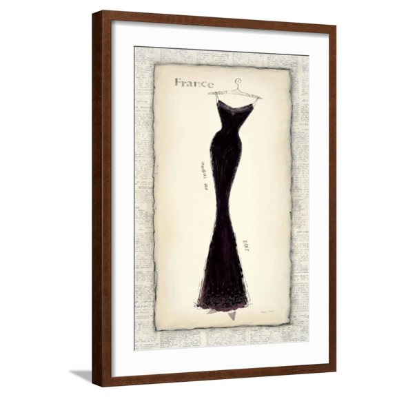Art.com Vogue Silhouette Art Print by Emily Adams, Brown Frame Wall Art, 21" x 29"