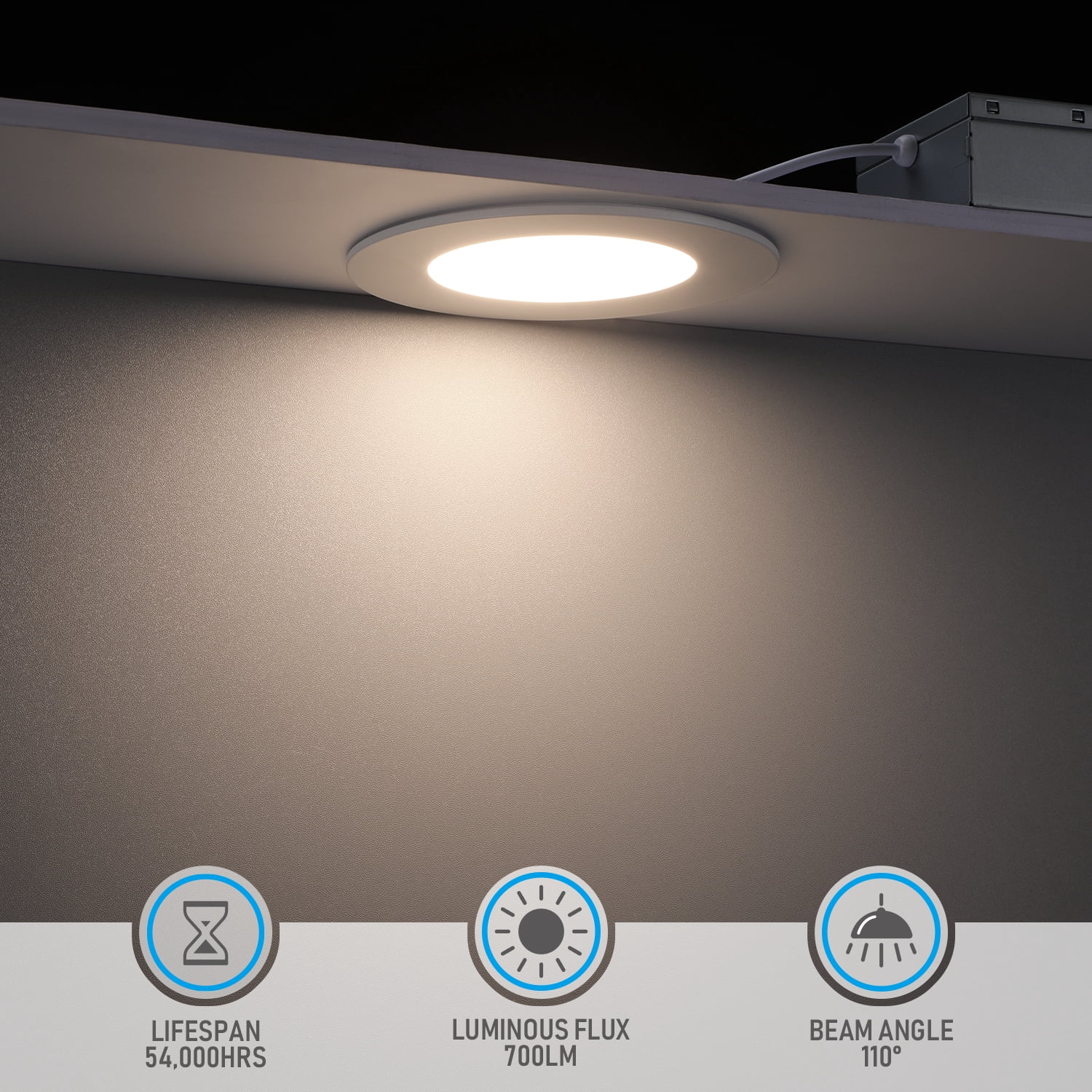 48 Pack 10W 4 Inch LED Recessed Lighting with Junction Box, 4000K Cool White, 5%-100% Dimmable