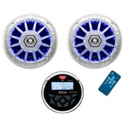 Boss MGR350B 3" Gauge Marine MP3/Radio Receiver Bluetooth ATV Boat&6.5" Speakers
