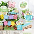 thumbnail image 4 of Dalrosia 12PCS Hello Spring Tiered Tray Decor Color Flower Wooden Centerpiece Signs Spring Wooden Sign Fresh Flower Truck Trays for Home Farmhouse Rustic Spring Decorations, 4 of 7