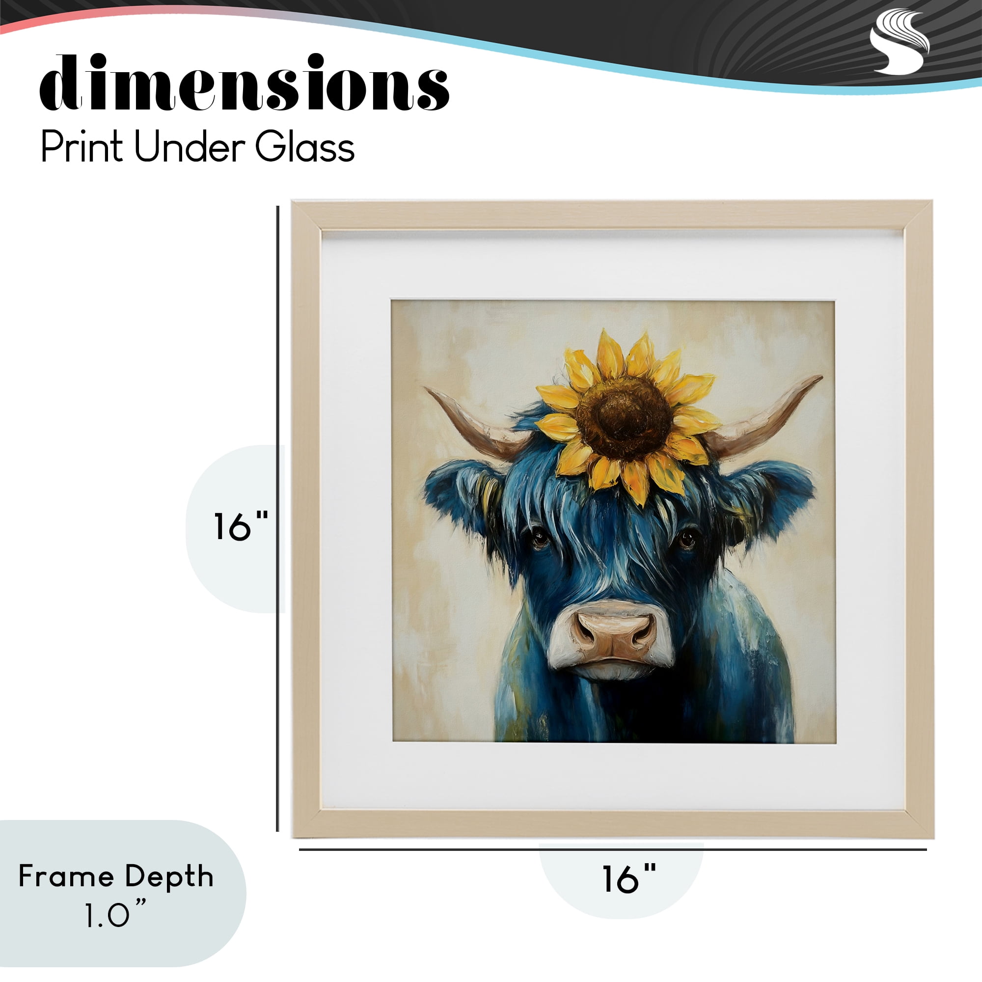 Stupell Industries Pastoral Sunflower Highland Birch Framed Print Under Glass, design by Tina LeCour