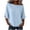 *Light Blue, variant on Women's Cotton Linen Batwing Half Sleeve Top , Ladies' Crew Neck Drop Shoulder Blouse , Casual Tunic Shirts For Women, S-3XL