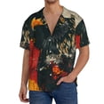 thumbnail image 3 of Honeii 's Ink Style Bald Eagle for men's short-sleeved button-up collared shirt featuring a pocket, perfect for beach vacations, and travel adventures., 3 of 5