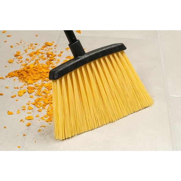 55 in. Duo-Sweep Unflagged Heavy Duty Angle Broom - Black/Yellow