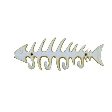 Rustic Hook Rack Antique White Cast Iron Fish Bone Key Rack 8