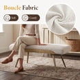thumbnail image 6 of Dayalane 35.5" Mid-Century Modern Boucle Upholstered Bench, Tufted Ottoman Accent Bench with Solid Wood Trim, Bronze Metal Legs for Entryway, End of Bed, Beige, 6 of 13