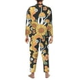 thumbnail image 5 of Kll Mushrooms Honeycomb Sleepwear Mens Flannel Pajamas,Long Cotton Pj Set, 5 of 9