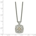 thumbnail image 2 of 925 Sterling Silver With Real 14kt Diamond Necklace; 18 inch; Lobster Clasp; for Adults and Teens; for Women and Men, 2 of 2