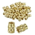 thumbnail image 1 of Unique Bargains Knurled Insert Nuts, 50 Pack M5x9.5mm Lx7mm OD Brass Heat Set Insert, 1 of 6