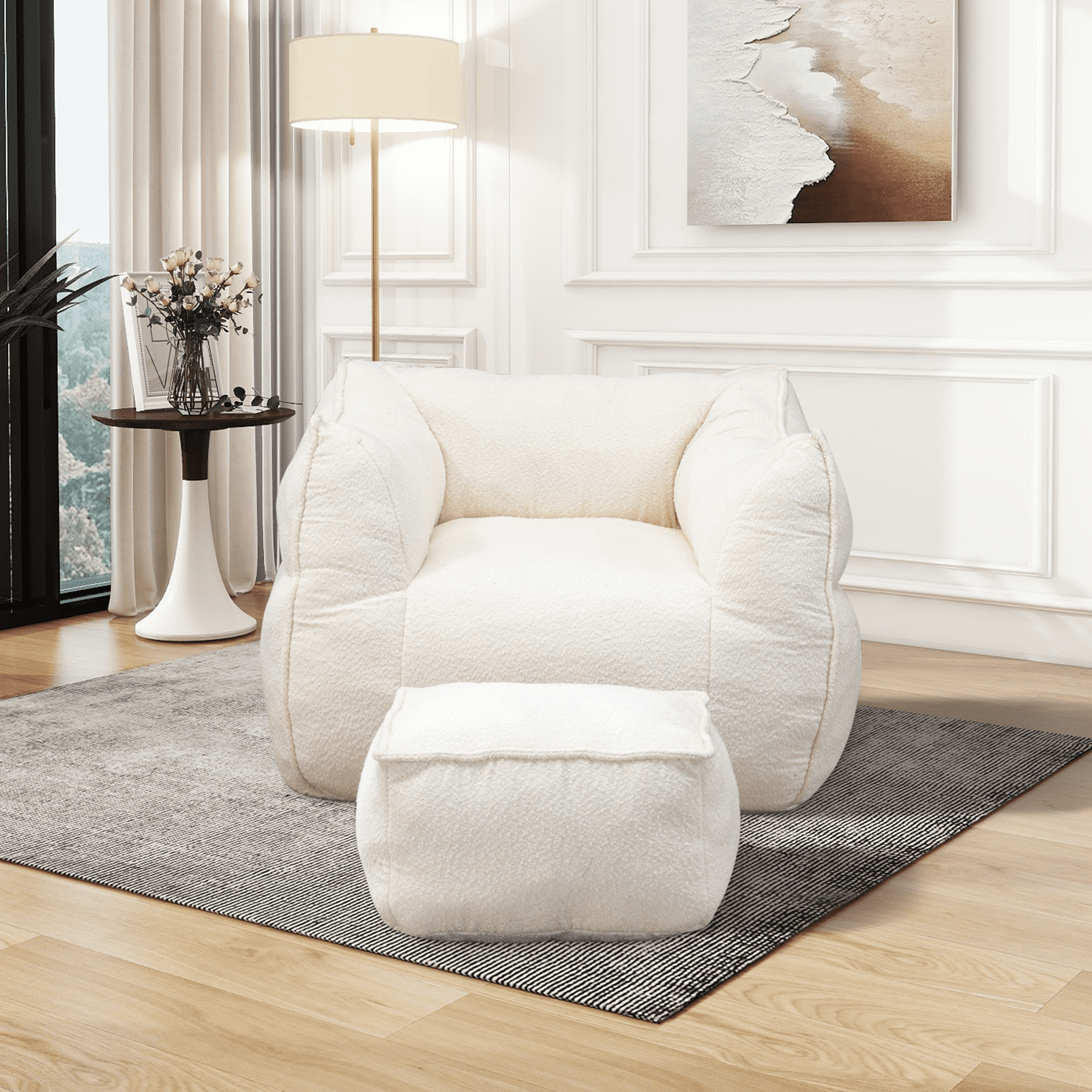 Bean Bag Chair Lazy Sofa/Footstool Durable Comfort Lounger High Back Bean Bag Chair Couch for Adults and Kids, Indoor & Outdoor