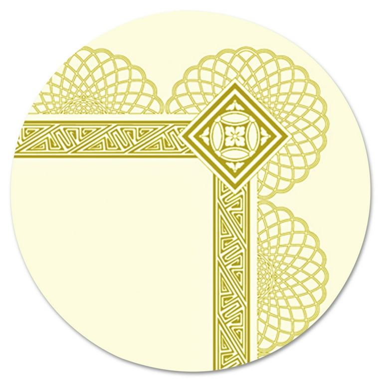 Premium Certificates, 8.5 x 11, Ivory/Gold with Spiro Gold Foil Border,15/Pack Premium Certificates, 8.5 x 11, Ivory/Gold with Spiro Gold Foil Border,15/Pack