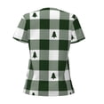 thumbnail image 4 of Naloa Green White Lumberjack Plaid Print T-Shirts Short Sleeve V Neck Tees for Women Fashion Tops Trendy Lightweight Soft Casual Summer Outfits Clothes, 4 of 5