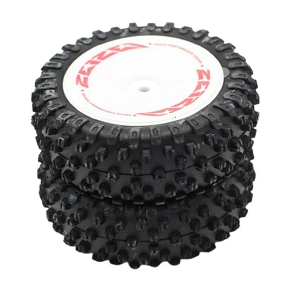 Almencla 2 Pieces Replacement Front Wheel Tyre RC Car Part Durable Spare Parts RC Tire RC Car Front Tires for Wltoys 1:12 RC Model Car
