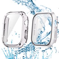 Allytechgroup [2 Pack] Waterproof Case Cover for Apple Watch Series 10 42mm, with Screen Protector Full Body Shockproof Anti-Scratch HD Clear Dustproof Case for iWatch Series 10 42mm, Clear Silver