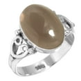 thumbnail image 1 of 925 Silver Ring For Women - Girls Brown Smoky Topaz Stone Silver Ring Size 7 June Birthstone Elegant Silver Ring Size 7 Gift For Women On New Year 925 Silver Jewelry With Gemstone, 1 of 5