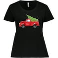 thumbnail image 3 of Inktastic Christmas Vintage Truck with Christmas Tree Women's Plus Size T-Shirt, 3 of 5