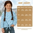 thumbnail image 7 of Xixirimido Blue Cheetah Leopard Printed Girls Long Sleeve Shirt Kids Crewneck T-Shirts Trendy 3D Graphic Tie-hem Cute Tees for Fall Winter, Size 5-6, 7 of 7