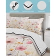 thumbnail image 4 of Spring Floral Full Size Down Alternative Comforter, Lightweight Comforter Quilt Bedding Set with Pillow Shams Pastoral Botanical Summer Flowers Vintage All Seasons Bed Comforter Duvet Insert 78"x90", 4 of 7