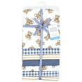 thumbnail image 2 of Little Treasure Hudson Baby Boys Cotton Poly Flannel Receiving Blankets Multipack, Blue Gentleman Bear, 30x30 inches, 2 of 3