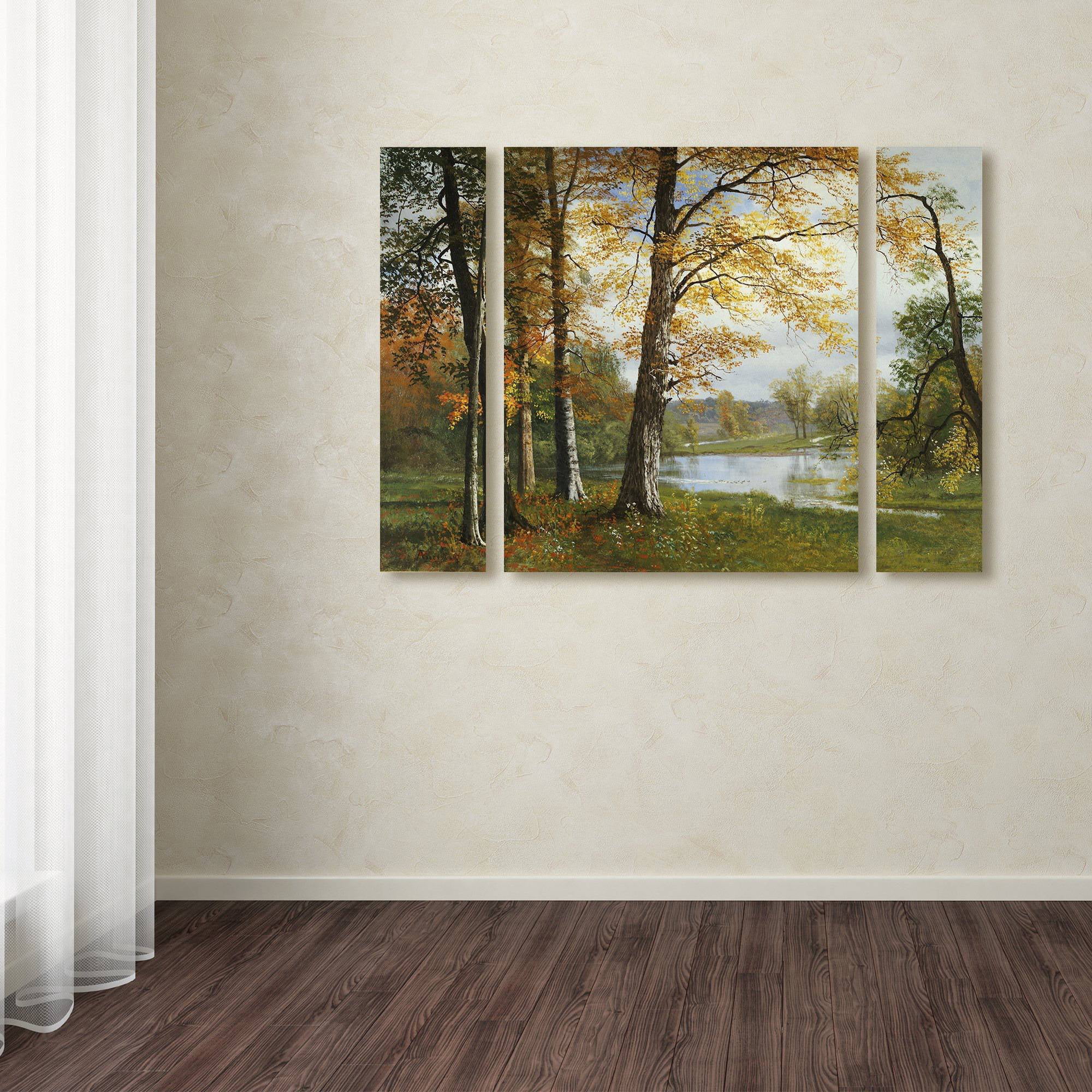 Trademark Fine Art ''A Quiet Lake'' by Albert Bierstadt 30" x 41" Multi Panel Art Set Large (886511916548)