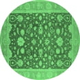 thumbnail image 1 of Ahgly Company Indoor Round Oriental Emerald Green Industrial Area Rugs, 3' Round, 1 of 4