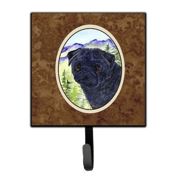 Caroline's Treasures SS8420SH4 Pug Leash or Key Holder, Single Hook, multicolor