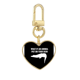 thumbnail image 1 of Qué pasa si un animal puesto en tu piel Llavero de metal en forma de corazón dorado, 1 of 3