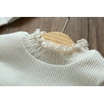 thumbnail image 4 of ContiKids Fall Winter Baby Toddler Girls Ruffle Mock Neck T-Shirts Little Girls Pullover Sweater Knitted Top Shirt White 3-4 Years, 4 of 5