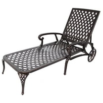 1pcs Aluminium Cast Lounge Chair with Reclining Function in Antique Bronze Finish - Three Adjustable Backrest Positions