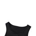 thumbnail image 4 of VISgogo Vestido Ajustado de Verano para Mujer, Color Sólido Ahuecado Cuello Redondo Sin Mangas Espalda Abierta de Una Pieza para Damas, Negro VISgogo  moda, 4 of 8