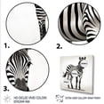 thumbnail image 3 of Designart "Elegant Minimalist Zebra" Animals Framed Wall Art - Traditional White Zebra Entryway Framed Wall Art, 3 of 6
