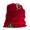 thumbnail image 5 of Sunnywood Santa Bag 36" x 27" Large Stretchy Velour Sack, Red, Green and Snowflake Design, 2 Bags Pack, 5 of 11