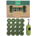 thumbnail image 1 of Sac de Merde pour Chien 16 Rouleaux Étanches Épais Chiot Sacs Poubelles de Chien Portable avec 1 Distributeur Réutilisable Multi-Usages Chien Chien Chat Sacs à Ordures pour Camping en Plein Air Voyage, 1 of 7