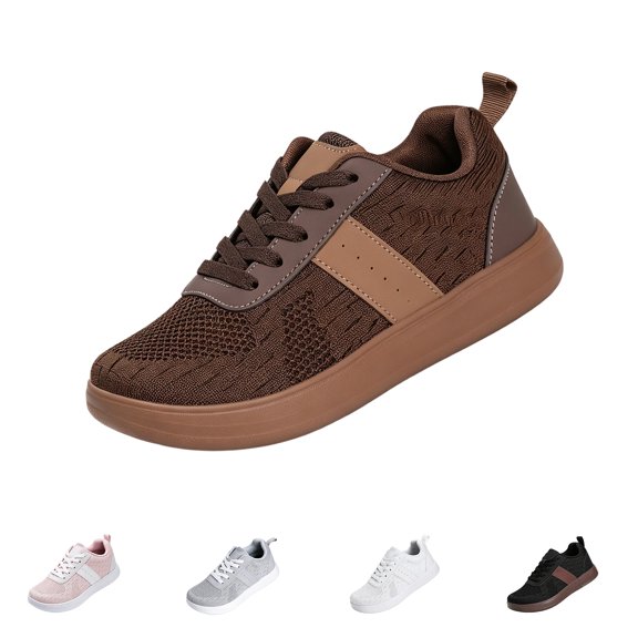 IEMIEMIEM Women Fashion Sneakers Platform Retro Gum Sole Casual Tennis Skate Shoe Genuine Leather Walking Footwear Anti Slip Trainers Brown 11.5 Wide