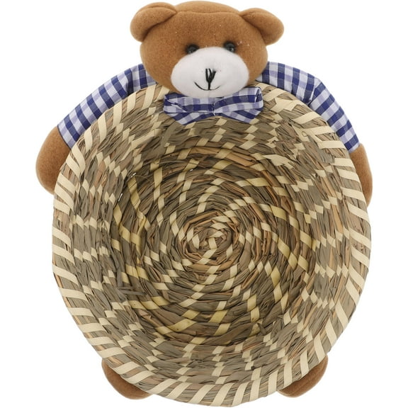 Raindrops Bear Large Woven Storage Basket for Home Organization, and Cute Design, Perfect for Bedroom or Living Room