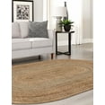 thumbnail image 7 of Unique Loom Braided Jute Collection Area Rug - Dhaka (5' 1" x 8' Oval Natural), 7 of 7