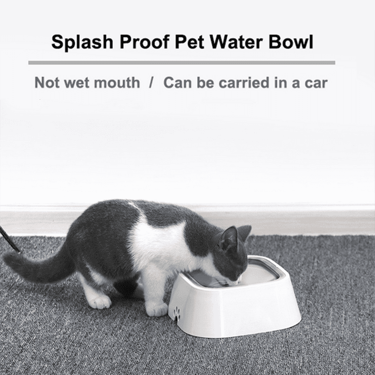 FUNNYFAIRYE Pet Dog Water Bowl No Spill Pet Water Bowl Slow Water Feeder Dog Bowl No Slip Pet Water DispenserFeeder Bowl for Dogs and Cats 1L