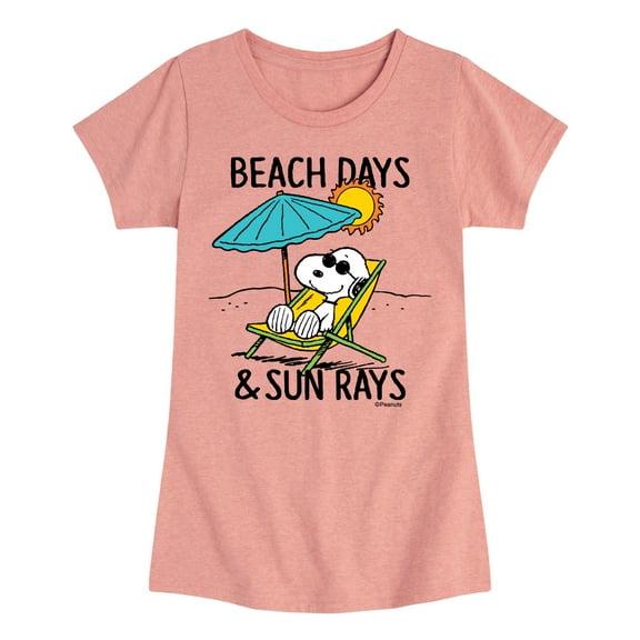 Peanuts - Beach Days Sun Rays - Toddler and Youth Girls Short Sleeve T-Shirt