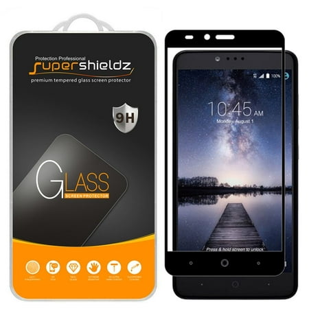 [1-Pack] Supershieldz for ZTE Zmax Pro [Full Screen Coverage] Tempered Glass Screen Protector, Anti-Scratch, Anti-Fingerprint, Bubble Free (Black Frame)