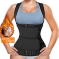thumbnail image 1 of SHAPERIN Women Waist Trainer Corset Hook&Eyed Vest Body Shaper, Neoprene Sauna Sweat Waist Trimmer Tank Top with Belt for Women, 1 of 11