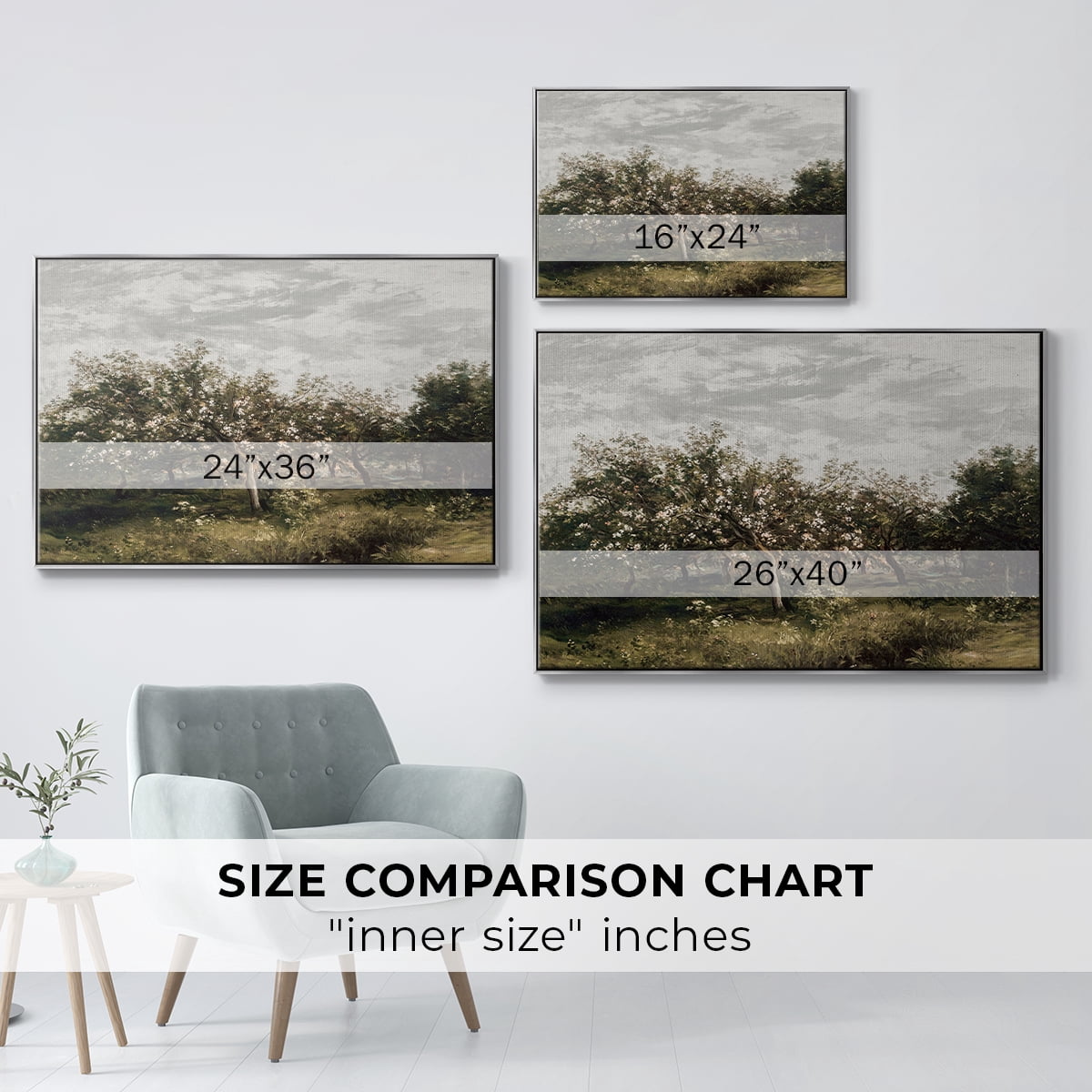 Vintage Landscape-MI By Wexford Home Framed in Silver Wood Gallery Wrapped Canvas 27 in. x 41 in.