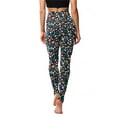 thumbnail image 2 of Tejiojio Fall Clearance Women's Classic Retro Color Floral Graffiti Print Leggings, 2 of 5