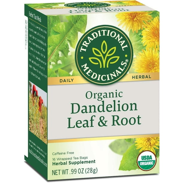 Traditional Medicinals Dandelion Leaf & Root Herbal Tea Organic, 16 CT
