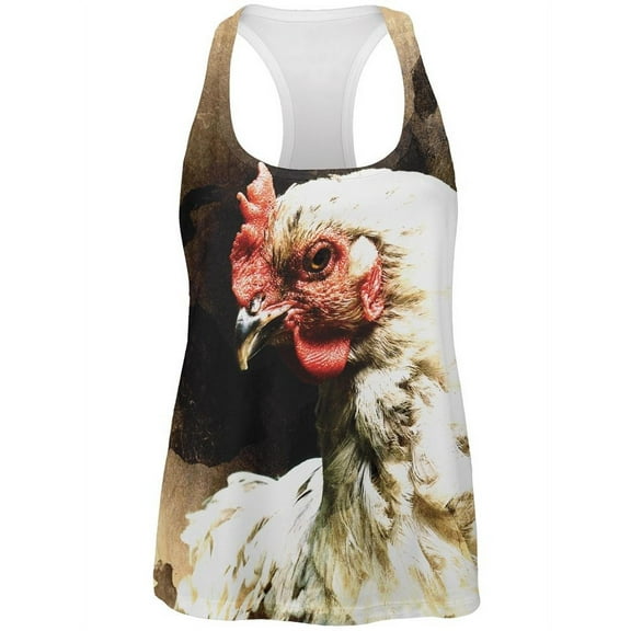 Queen Of The Barnyard Chicken All Over Womens Work Out Tank Top Multi MD
