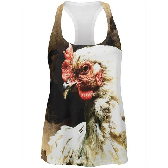 Queen Of The Barnyard Chicken All Over Womens Work Out Tank Top Multi MD
